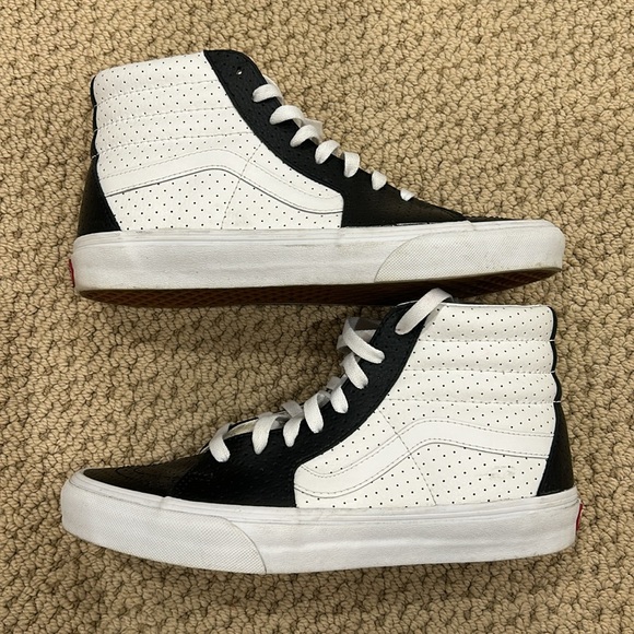 Vans Men’s Black and White Skate Sk8-Hi Hightop Sneakers Size 9 - Picture 3 of 7